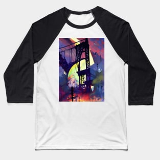 Abstract painting Manhattan bridge Baseball T-Shirt